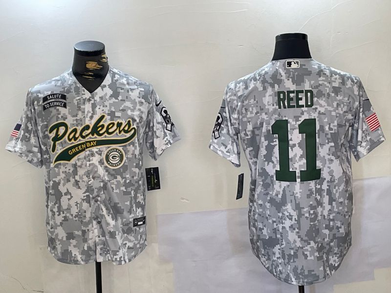 Men Green Bay Packers #11 Reed Nike Arctic Camo 2024 Salute to Service Limited NFL Jersey style 2